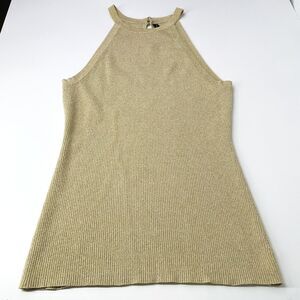 INC Gold Shimmer Tank Top Large Gold Sparkle Sheen Going Out Tank Top Large INC